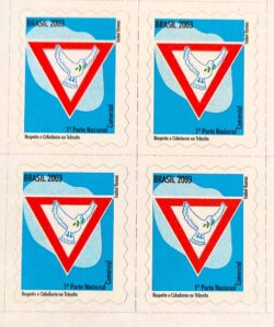 Selo Regular RHM 826 Respeito e Cidadania no Trânsito Pomba Paz 2003 Quadra