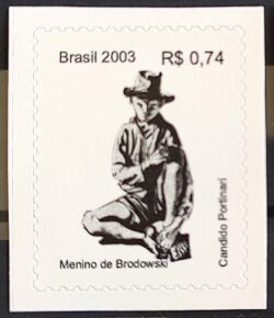 Selo Regular RHM 827 Obra Desaparecida Portinari Menino de Brodowski Arte 2003