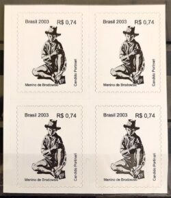 Selo Regular RHM 827 Obra Desaparecida Portinari Menino de Brodowski Arte 2003 Quadra