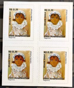 Selo Regular RHM 829 Obra Desaparecida Portinari Negrinha Arte 2004 Quadra