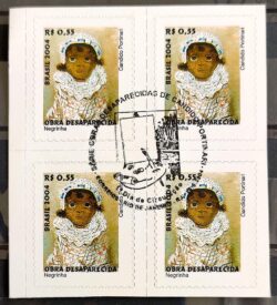 Selo Regular RHM 829 Obra Desaparecida Portinari Negrinha Arte 2004 Quadra CBC RJ