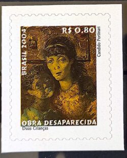 Selo Regular RHM 830 Obra Desaparecida Portinari Duas Criancas Arte 2004