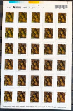 Selo Regular RHM 830 Obra Desaparecida Portinari Duas Criancas Arte 2004 Folha 2