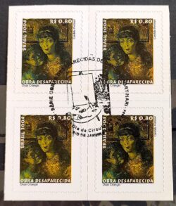 Selo Regular RHM 830 Obra Desaparecida Portinari Duas Criancas Arte 2004 Quadra CBC RJ