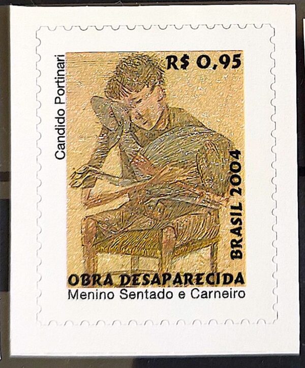 831 Selo Regular Obra Desaparecida Portinari Menino Sentado e Carneiro Arte 2004