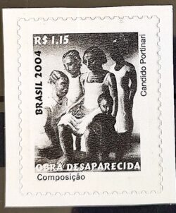 Selo Regular RHM 832 Obra Desaparecida Portinari Composicao Arte 2004