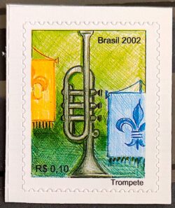 Selo Regular RHM 836 Instrumento Musical Trompete 2005 Denteacao Fina