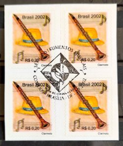 Selo Regular RHM 837 Instrumento Musical Denteacao Fina Clarineta 2005 Quadra CBC DF