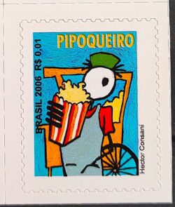 Selo Regular RHM 842 Profissao Pipoqueiro Trabalho Economia Picote Sem BR 2006