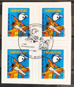 Selo Regular RHM 845 Profissao Carpinteiro Trabalho Economia Sem Picote BR 2007 Quadra CBC DF