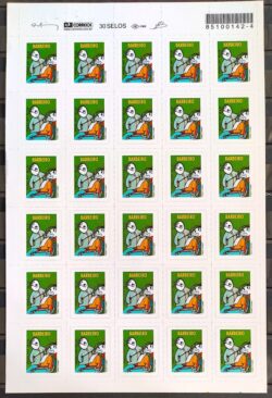 Selo Regular RHM 844 Profissao Barbeiro Trabalho Economia 2007 Sem Picote BR Folha