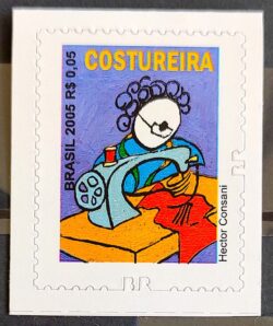 Selo Regular RHM 854 Costureira Profissao Trabalho Economia 2011 Com Picote BR