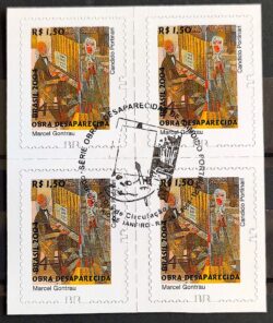 Selo Regular RHM 855 Obra Desaparecida Portinari Marcel Gontrau Com Picote BR Arte 2011 Quadra CBC RJ