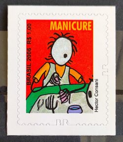 Selo Regular RHM 859 Profissao Manicure Trabalho Economia Com Picote BR 2011