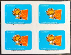 C 2672 Selo XV Jogos Pan Americanos Rio de Janeiro Futebol 2007 Quadra