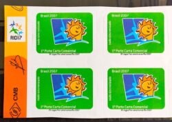 C 2673 Selo XV Jogos Pan Americanos Rio de Janeiro Nado Sincronizado 2007 Quadra