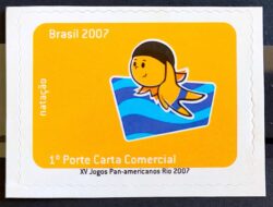 C 2674 Selo XV Jogos Pan Americanos Rio de Janeiro Natacao 2007