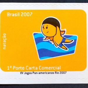 C 2674 Selo XV Jogos Pan Americanos Rio de Janeiro Natacao 2007