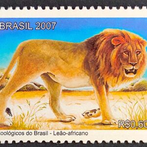 C 2715 Selo Zoologicos do Brasil Leao Fauna Africa 2007