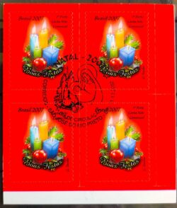 C 2718 Selo de Natal Religiao Vela 2007 Quadra CBC SP São Jose do Rio Preto