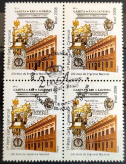 C 2748 200 Anos Imprensa Nacional Jornal 2008 Quadra CBC Brasília