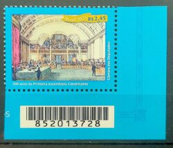 C 4133 Selo 200 Anos Assembleia Constituinte Direito 2023 Codigo de Barras