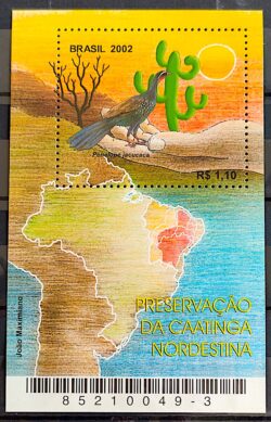 B 126 Bloco Preservacao da Caatinga Nordestina Mapa Nordeste Cacto Ave Mao 2002