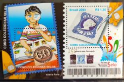 B 132 Bloco Como Colecionar Selos Filatelia Servico Postal Olho de Boi 2003