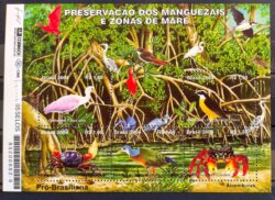 B 136 Bloco Preservação dos Manguesais e Zonas de Maré Flamingo Caranguejo Garça Ave Flora Fauna 2004
