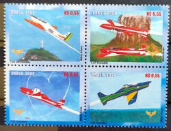 C 2456 Selo do Bloco B 124 Esquadrilha da Fumaça Avião Militar 2002