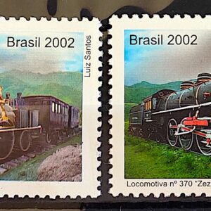 C 2488 Selo Trem Antigo Locomotiva Baroneza Zeze Leoni Bandeira 2002 Serie Completa