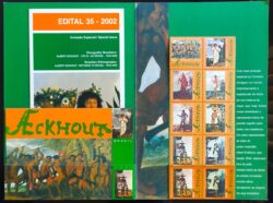 C 2497 Selo Etnografia Brasileira Pintura Arte Ackhout Indio Holanda 2002 Cartela