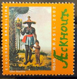 C 2503 Selo Etnografia Brasileira Pintura Arte Ackhout Índio Holanda 2002