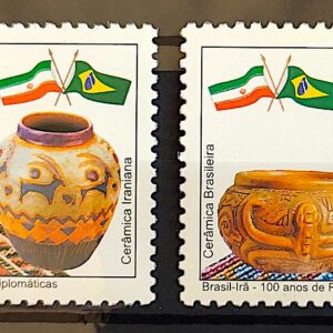 C 2505 Selo Relacoes Diplomaticas Bandeira Ira Arte Ceramica 2002 Serie Completa