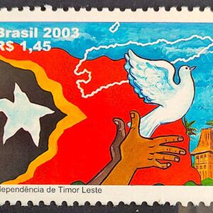 C 2512 Selo Independência Timor Leste Bandeira Mão Estrela Pomba 2003