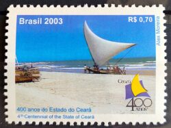 C 2525 Selo Estado do Ceara Praia Jangada Vela 2003