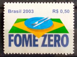 C 2538 Selo Fome Zero Economia Bandeira 2003