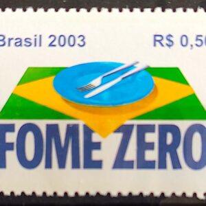 C 2538 Selo Fome Zero Economia Bandeira 2003