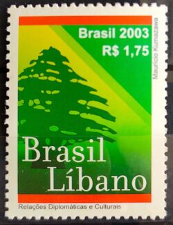 C 2548 Selo Relações Diplomáticas Brasil Líbano 2003