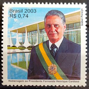 C 2552 Selo Presidente Fernando Henrique Cardoso Plano Real 2003
