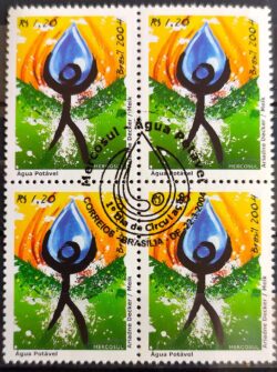 C 2565 Selo Agua Potavel Meio Ambiente Mercosul 2004 Quadra CBC Brasília