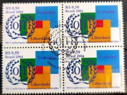 C 2568 Selo Conferencia Internacional do Trabalho OIT 2004 Quadra CBC Brasília