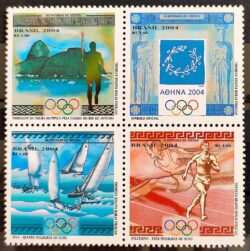 C 2574 Selo Olimpiadas de Atenas Vela Atletismo 2004 Serie Completa
