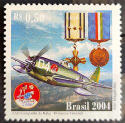 C 2591 Selo Aviao Aeronautica Militar Medalha Guerra 2004