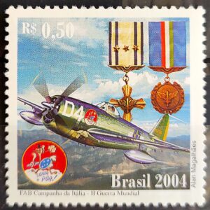 C 2591 Selo Aviao Aeronautica Militar Medalha Guerra 2004