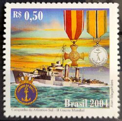 C 2592 Selo Navio Marinha Militar Medalha Guerra 2004