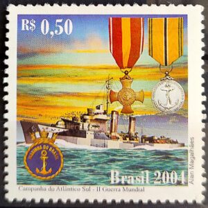 C 2592 Selo Navio Marinha Militar Medalha Guerra 2004