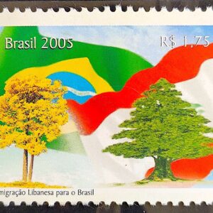 C 2607 Selo Relações Diplomáticas Brasil Líbano Bandeira Ipe 2005