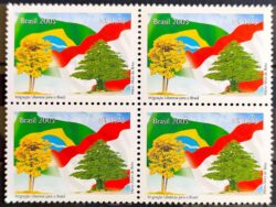 C 2607 Selo Relacoses Diplomaticas Brasil Libano Bandeira Ipe 2005 Quadra