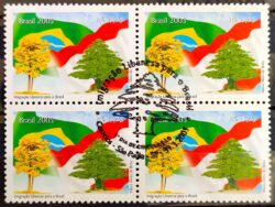 C 2607 Selo Relações Diplomáticas Brasil Líbano Bandeira Ipe 2005 Quadra CBC SP